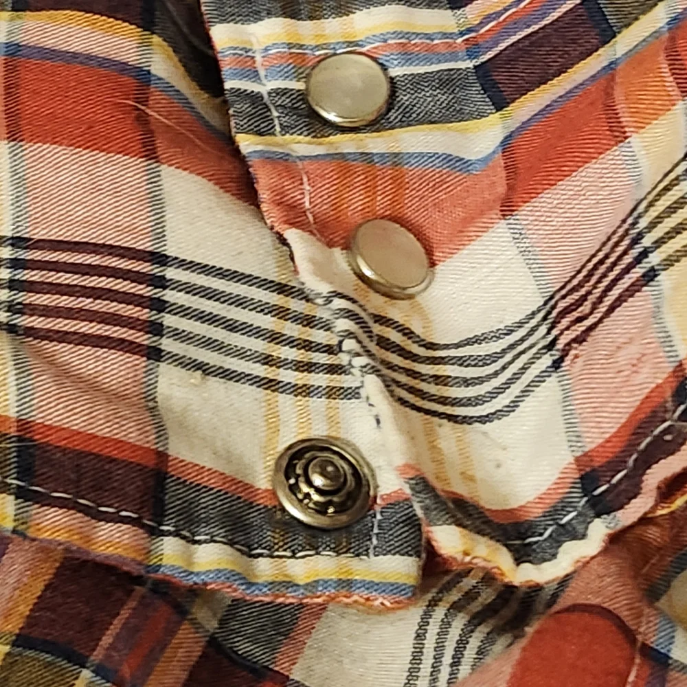 Youngbloods Authenis Western Red and Blue Plaid Button Down Shirt - Picture 5 of 10